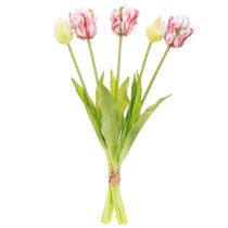 položky Kytica umelých kvetov 5 papagájových tulipánov Umelé tulipány 40cm