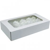 položky Umelé ruže biele voskové ruže ozdobné ruže vosk Ø6cm 18 ks