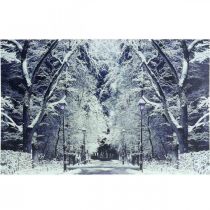 položky LED obraz zimná krajina park s lampášmi LED nástenná maľba 58x38cm