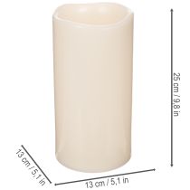 Článok Veľká LED sviečka na batérie s časovačom, teplá biela, vonkajšia, 25 cm