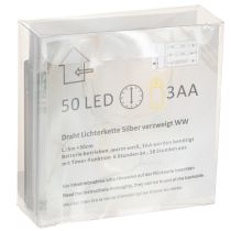 položky LED reťazové svetlá, 50 žiaroviek, na batérie, 5 m, teplá biela