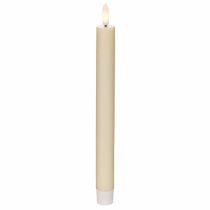 Článok LED sviečka v bielej farbe s teplým bielym svetlom, 24 cm, s časovačom, 2 kusy