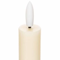 Článok LED sviečka v bielej farbe s teplým bielym svetlom, 24 cm, s časovačom, 2 kusy