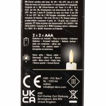 Článok LED sviečka v bielej farbe s teplým bielym svetlom, 24 cm, s časovačom, 2 kusy