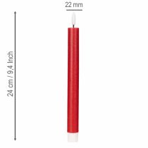 Článok LED sviečka, červená s teplým bielym svetlom, 24 cm, 2 kusy