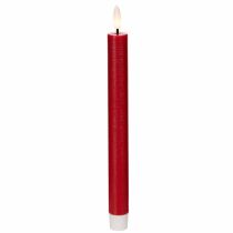 Článok LED sviečka, červená s teplým bielym svetlom, 24 cm, 2 kusy
