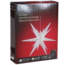 Článok LED hviezda 3D biely časovač batérie vonku Ø30cm H74cm
