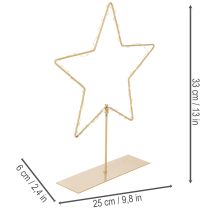 položky Hviezda s 50 LED diódami, kovová stolová dekorácia, na batérie, na vnútorné použitie, 33 cm
