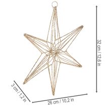 položky Dekoratívna LED hviezda z drôtu na zavesenie, na vnútorné použitie, 32 cm