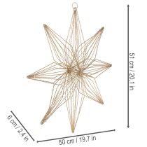 položky LED dekoratívna hviezda z drôtu na zavesenie, na vnútorné použitie, na batérie, 51 cm