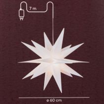 Článok LED hviezda Vianočná hviezda Teplá biela Časovač Vonkajší 60 cm