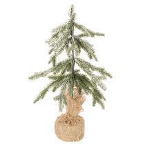 Článok Umelá rastlina so snehom, LED vianočný stromček v jutovom vreci, na batérie, na vnútorné použitie, 50 cm
