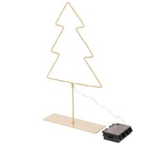 položky Silueta vianočného stromčeka so 60 teplými bielymi LED diódami na dekoráciu stola v interiéri, 37 cm