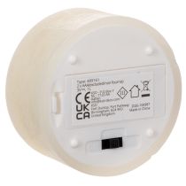Článok LED čajová sviečka, teplá biela, blikajúci efekt a časovač, pravý vosk, na batérie, 7 cm, 2 kusy