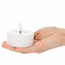 Článok LED XL čajová sviečka biela pravý vosk s časovačom teplá biela 6 cm 2 ks