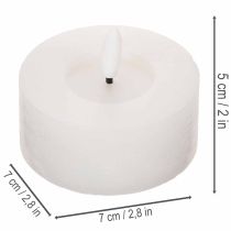 Článok LED XL čajová sviečka biela pravý vosk s časovačom teplá biela 6 cm 2 ks