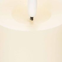 Článok LED stĺpová sviečka z pravého vosku v bielej farbe s funkciou časovača, teplá biela, 15 cm