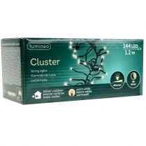 položky LED reťazové svetlá, 144 kusov, čierne, teplá biela, na vonkajšie použitie, 1,2 m