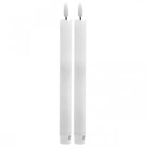 položky LED sviečka vosková stolová sviečka teplá biela na batériu Ø2cm 24cm 2ks