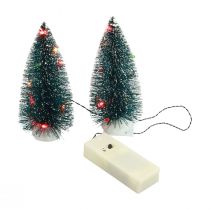 položky LED vianočný stromček mini umelý na batériu 16cm 2ks