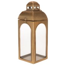 položky Lampáš kovový, sklenený, kovový, mosadzný vzhľad, výška 50 cm, sada 2 ks