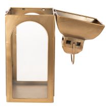 položky Lampáš kovový, sklenený, kovový, mosadzný vzhľad, výška 50 cm, sada 2 ks