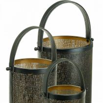 položky Dekoratívne lampáše, lampášový kovový vzor otvorov V35,5/31/25cm sada 3 kusov