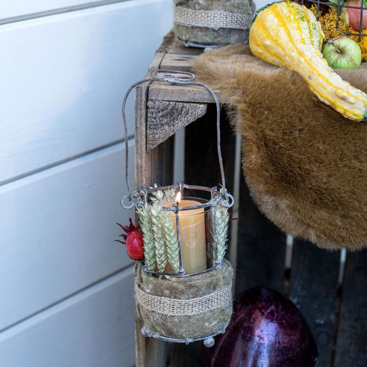 položky Záhradný lampáš, kovový lampáš Ø8,5cm H23/18,5/14,5cm sada 3ks