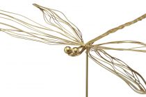 položky Vážka kovová ozdobná kvetinová zátka letná zlatá Š28cm 2ks