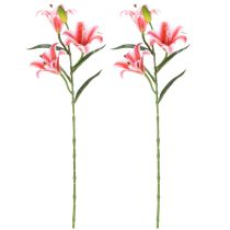 položky Umelá ľalia pre štýlovú dekoráciu obývačky a realistický vzhľad, 67 cm, 2 kusy