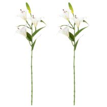položky Umelý kvet ľalie, realistická replika, odolná dekorácia do obytných priestorov, 66 cm, 2 kusy