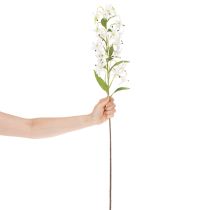 položky Umelá biela ľalia s dlhou kvitnúcou vetvičkou, dekoratívna, 80 cm