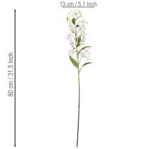 položky Umelá biela ľalia s dlhou kvitnúcou vetvičkou, dekoratívna, 80 cm