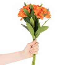 položky Umelý kvet alstromérie pomarančovej, umelá kytičná dekorácia, 75 cm, 3 kusy
