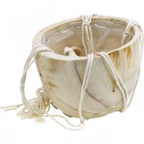 položky Závesný kôš Macrame v štýle boho kvetináč z dreva Ø22cm