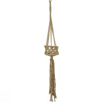 položky Dekorácia macrame na zavesenie béžová hnedá boho Ø12cm V79cm