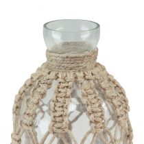 položky Macrame fľaša sklenená dekoratívna váza prírodná juta Ø10,5cm V26cm