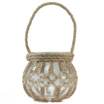 položky Macrame sklenená dekoračná závesná dekorácia sklenený hrniec číry Ø16cm V29cm