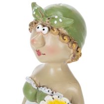 položky Dekoratívne figúrky farmárskeho páru, zábavná dekorácia do obývačky a na leto do interiéru, 17 cm, 2 kusy