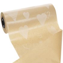 položky Papier na manžety 25 cm 100 m prírodné srdcia – Kvetinársky papier odolný voči vlhkosti