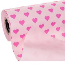 Článok Papier na manžety s motívom srdca, ružový, 25 cm, 100 m