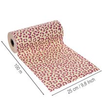 Článok Papier na manžety, leopardí vzor, fialový, 25 cm, 100 m