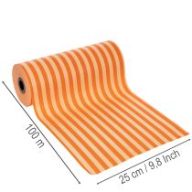 Článok Papier na manžety v rolke, oranžovo pruhovaný, 25 cm x 100 m