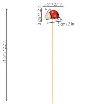 položky Záhradné kolíky v tvare lienky, dekorácia na jar a leto, kvetinová dekorácia, 31 cm, 4 kusy