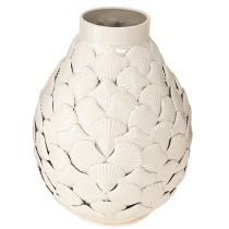 položky Námorná dekoračná váza Kovové mušle do vázy Sivá Biela Ø24cm H31,5cm