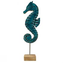 položky Námorná dekorácia morský koník na stojane mangové drevo tyrkysová 19,5cm