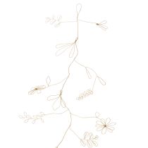 položky Kovová kvetinová dekoračná girlanda, drôt na kvetinový veniec, letná dekorácia, dekorácia na stenu, zlatá, 110 cm