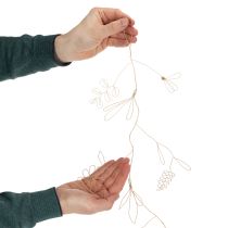 položky Kovová kvetinová dekoračná girlanda, drôt na kvetinový veniec, letná dekorácia, dekorácia na stenu, zlatá, 110 cm