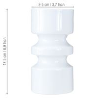 položky Kovová váza na kvety v krémovo bielom smalte Ø9cm V17,5cm