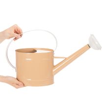 položky Kovová dekoratívna krhlička, vintage vzhľad, svetlohnedá, 52,5 cm - kvetináč na dekoráciu stola a letnú dekoráciu